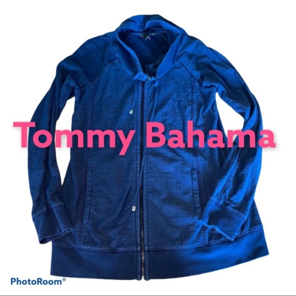 6 Tommy Bahama cowl neck zip up - Picture 2 of 8